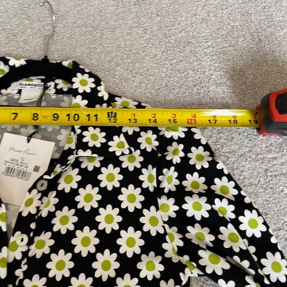 GLAMOROUS SIXTIES FLOWER JERSEY LONG SLEEVE BODYCON DRESS WITH COLLAR NWT 6 - Picture 11 of 14